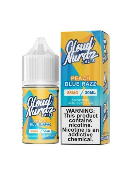 Peach Blue Razz by Cloud Nurdz Nicotine Salt eJuice