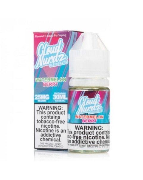 Watermelon Berry Iced Tobacco Free Nicotine Salt Juice by Cloud Nurdz