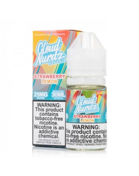 Strawberry Lemon Iced Tobacco Free Nicotine Salt Juice by Cloud Nurdz