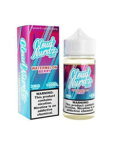 Watermelon Berry Iced Tobacco Free Nicotine Vape Juice by Cloud Nurdz