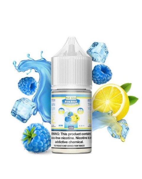 Blue Razz Lemonade Freeze Tobacco Free Nicotine Salt Juice by Pod Juice