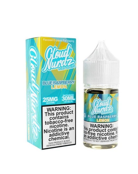 Blue Raspberry Lemon Iced Tobacco Free Nicotine Salt Juice by Cloud Nurdz