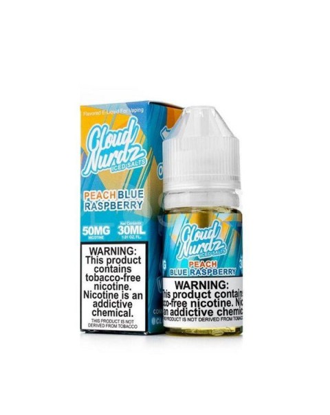 Peach Blue Raspberry Iced Tobacco Free Nicotine Salt Juice by Cloud Nurdz