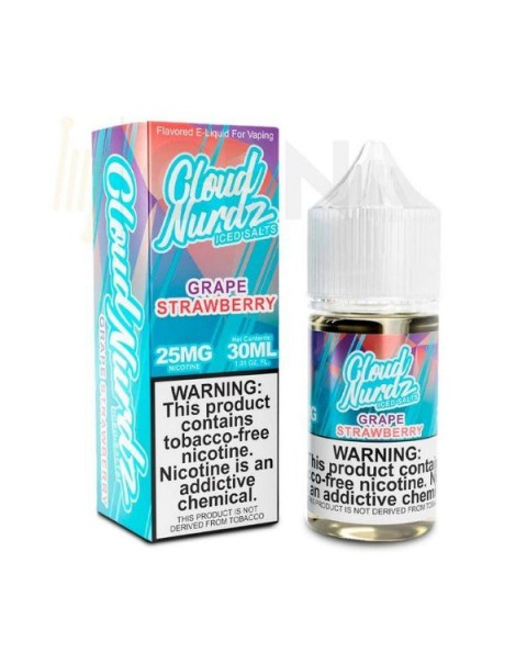 Grape Strawberry Iced Tobacco Free Nicotine Salt Juice by Cloud Nurdz