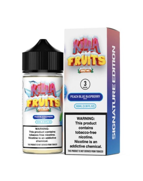 Peach Blue Raspberry Ice Tobacco Free Nicotine Vape Juice by Killa Fruits Signature Edition