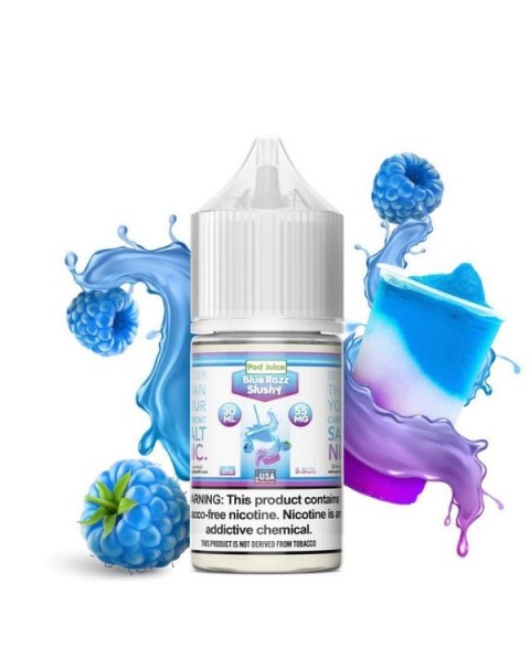 Blue Razz Slushy Tobacco Free Nicotine Salt Juice by Pod Juice