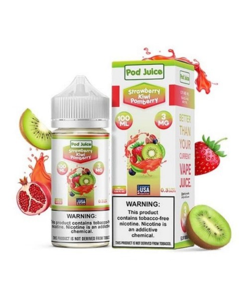 Strawberry Kiwi Pomberry Tobacco Free Nicotine Vape Juice by Pod Juice