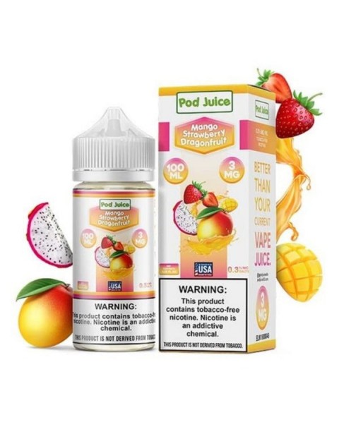 Mango Strawberry Dragonfruit Tobacco Free Nicotine Vape Juice by Pod Juice