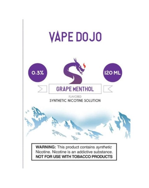 Grape Menthol Tobacco Free Nicotine Vape Juice by Vape Dojo