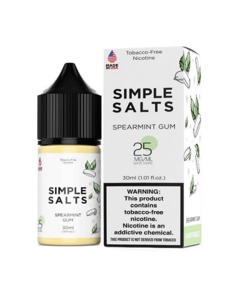 Spearmint Gum Tobacco Free Nicotine Salt Juice by Simple Salts