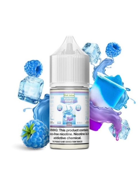 Blue Razz Slushy Freeze Tobacco Free Nicotine Salt Juice by Pod Juice