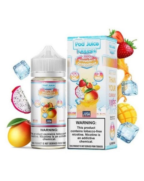 Mango Strawberry Dragonfruit Freeze Tobacco Free Nicotine Vape Juice by Pod Juice