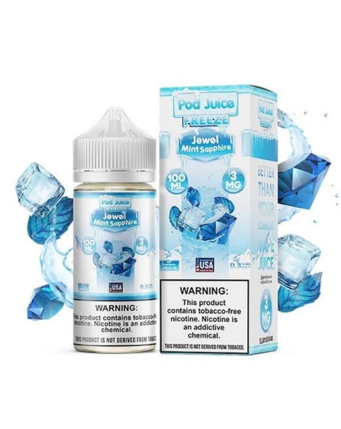 Jewel Mint Sapphire Freeze Tobacco Free Nicotine Vape Juice by Pod Juice