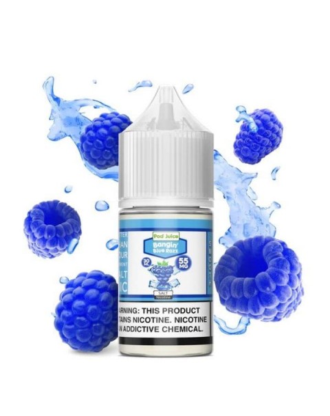 Bangin' Blue Razz by Pod Juice Nicotine Salt E-Liquid