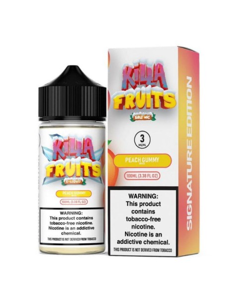 Peach Gummy Ice Tobacco Free Nicotine Vape Juice by Killa Fruits Signature Edition