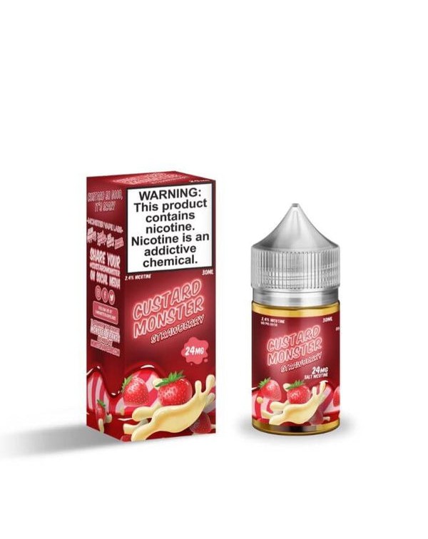 Strawberry by Custard Monster Nicotine Salt E-Liqu...