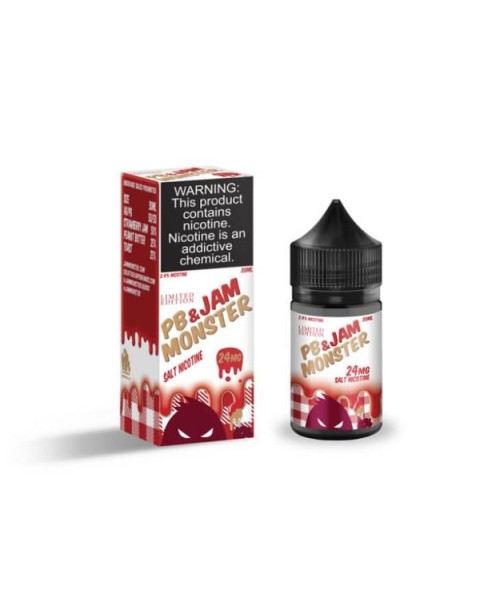 PB & Jam Monster Strawberry Tobacco Free Nicotine Salt Juice by Jam Monster