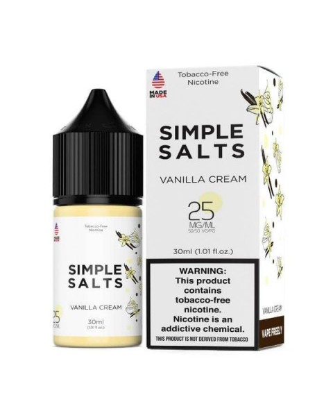 Vanilla Cream Tobacco Free Nicotine Salt Juice by Simple Salts