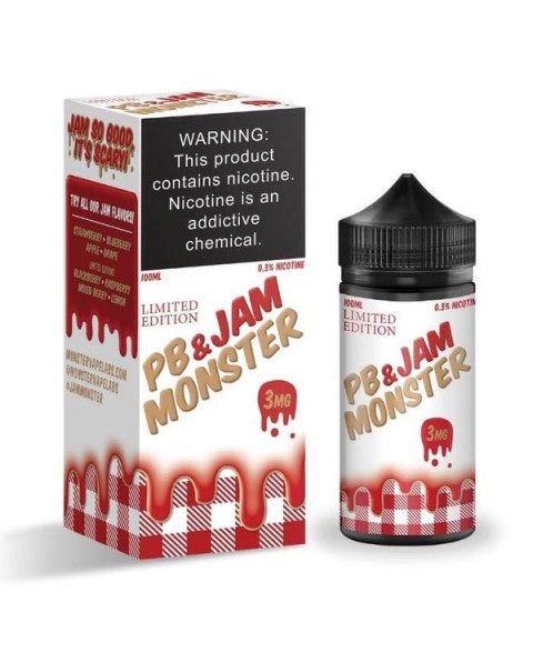 PB & Jam Monster Strawberry Tobacco Free Nicotine Vape Juice by Jam Monster