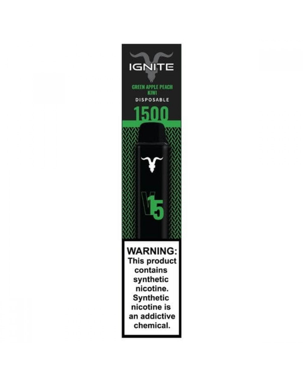 Ignite V15 Green Apple Peach Kiwi Tobacco Free Nicotine Disposable Vape ...