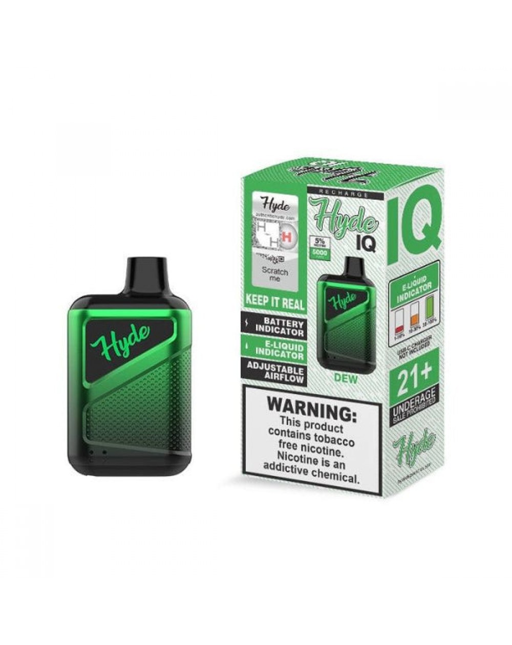 Hyde IQ Recharge Tobacco Free Nicotine Disposable Vape | VapingeLiquid.com